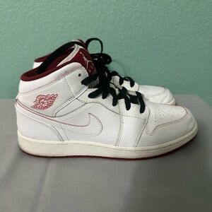 Kids White and Red Sneakers